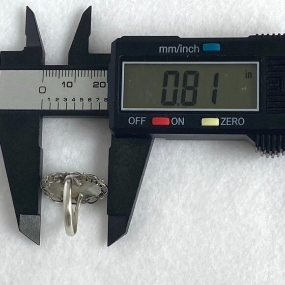 VTG Sterling Silver 925 Filigree Scrollwork Oval Bezel Set Green Onyx Ring 5.5 - Picture 13 of 16